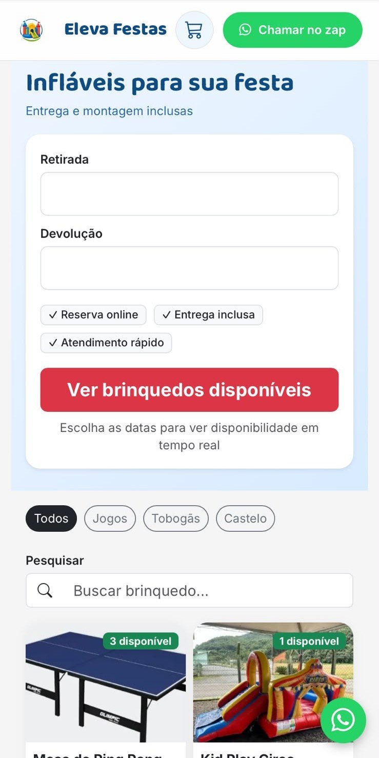 Exemplo do catálogo público de uma locadora no Locenza